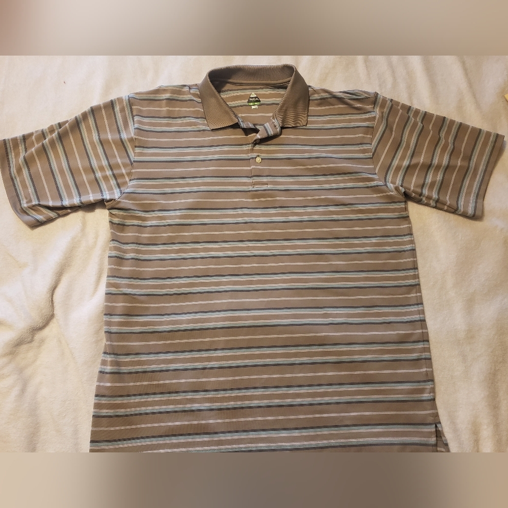 Bolle Mens Golf Polo Short Sleeve Striped Size Large LNC
